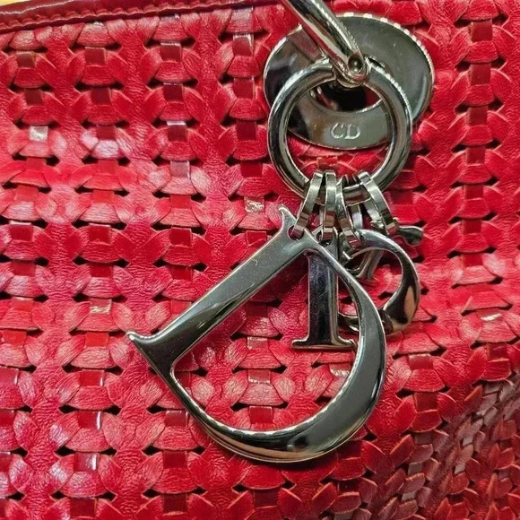 Dior Lambskin Rouge Woven  Soft Tote - Picture 9 of 16